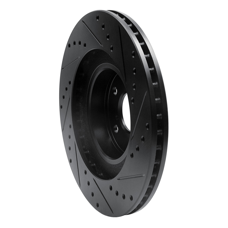 Saab 9-2X Brake Rotor (1) - Front Left - R1 Concepts - Drilled & Slotted - Black - `01-`08